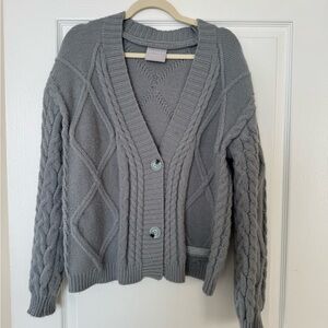 Taylor Swift Tortured Poets Department Grey Knit Cardigan